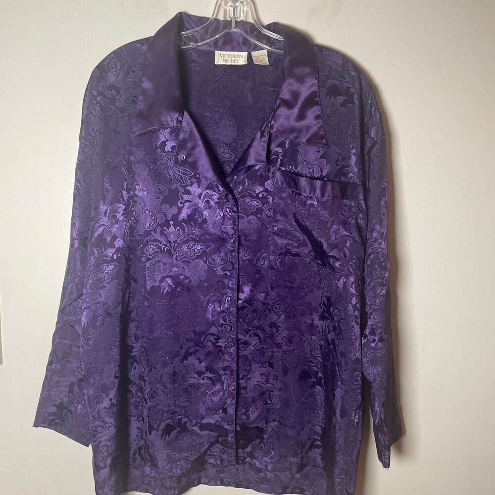 Victoria Secret Women's Pajamas top purple satin size S